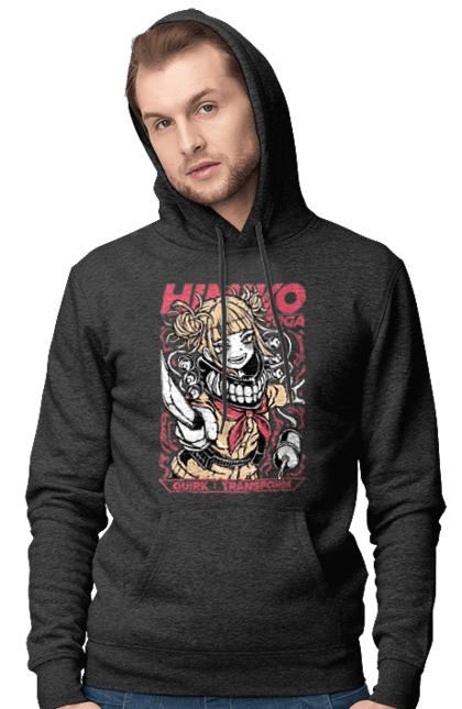 Мужское худи с принтом Моя геройская академия Химико Тога. Himiko toga, my hero academia, аниме, видеоигра, манга, моя геройская академия, химико тога, якудза тога. 2070702