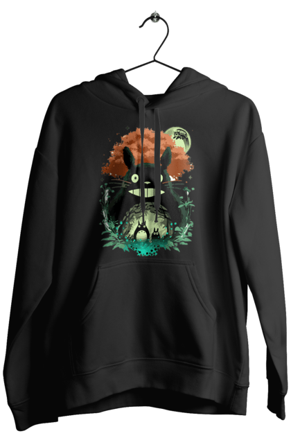 Men's hoodie with prints Totoro. Adventures, anime, comedy drama, fantasy, film, my neighbor totoro, tv series. 2070702