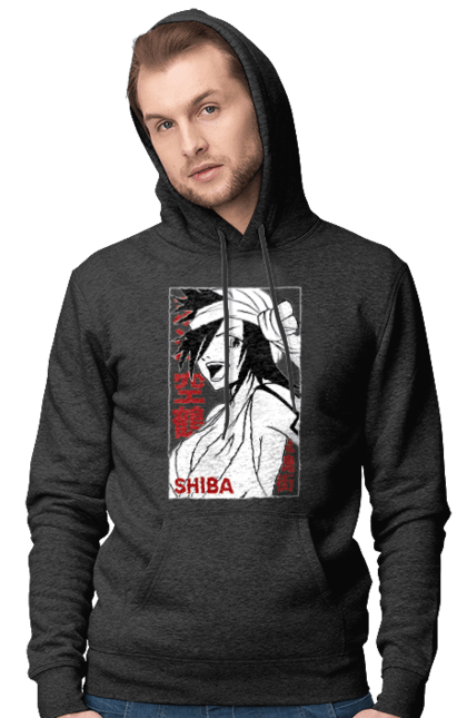 Чоловіче худі з принтом "Бліч Куукаку Шиба". Anime, bleach, kūkaku shiba, manga, аніме, бліч, куукаку шиба, манга. 2070702