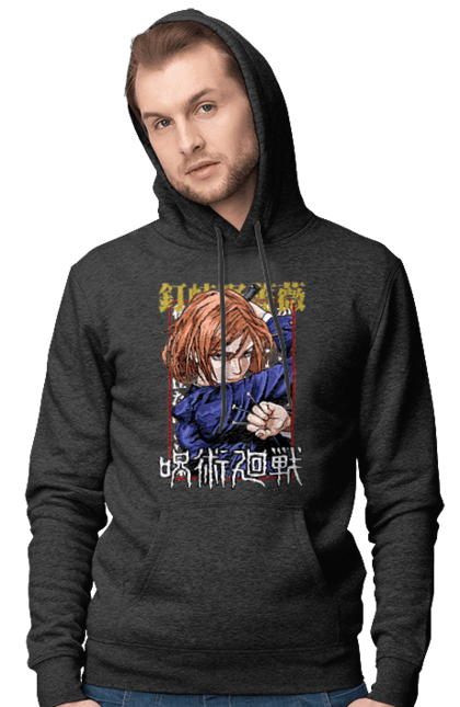 Men's hoodie with prints Jujutsu Kaisen Nobara. Anime, dark fantasy, jujutsu kaisen, magic battle, manga, mystic, nobara, nobara kugisaki. 2070702