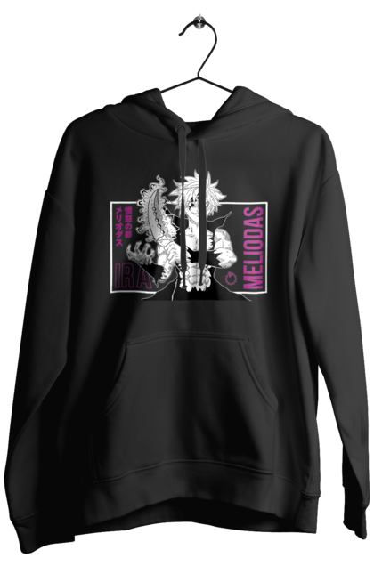 Men's hoodie with prints Seven Deadly Sins Meliodas. Anime, dragon sin, manga, meliodas, seven deadly sins. 2070702