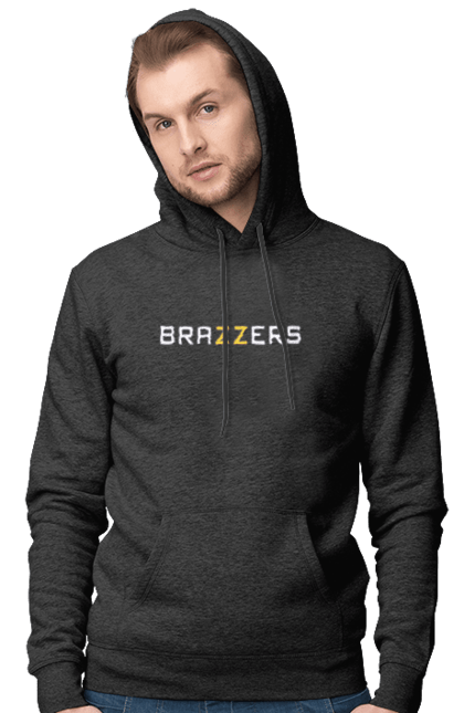 Чоловіче худі з принтом "Brazzers". Brazzers, hub, porn, porn hub, pornhub, бразерс, браззерс, зсу, порно хаб, порнохаб. 2070702