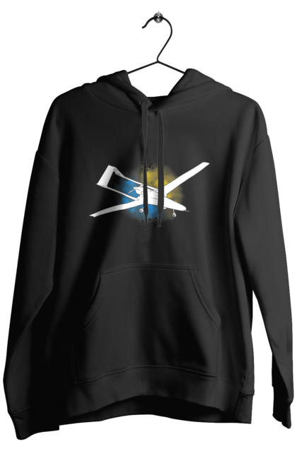 Чоловіче худі з принтом "Товариш байрактар". Акварель, байрактар, небо, славаукраїні, україна. 2070702