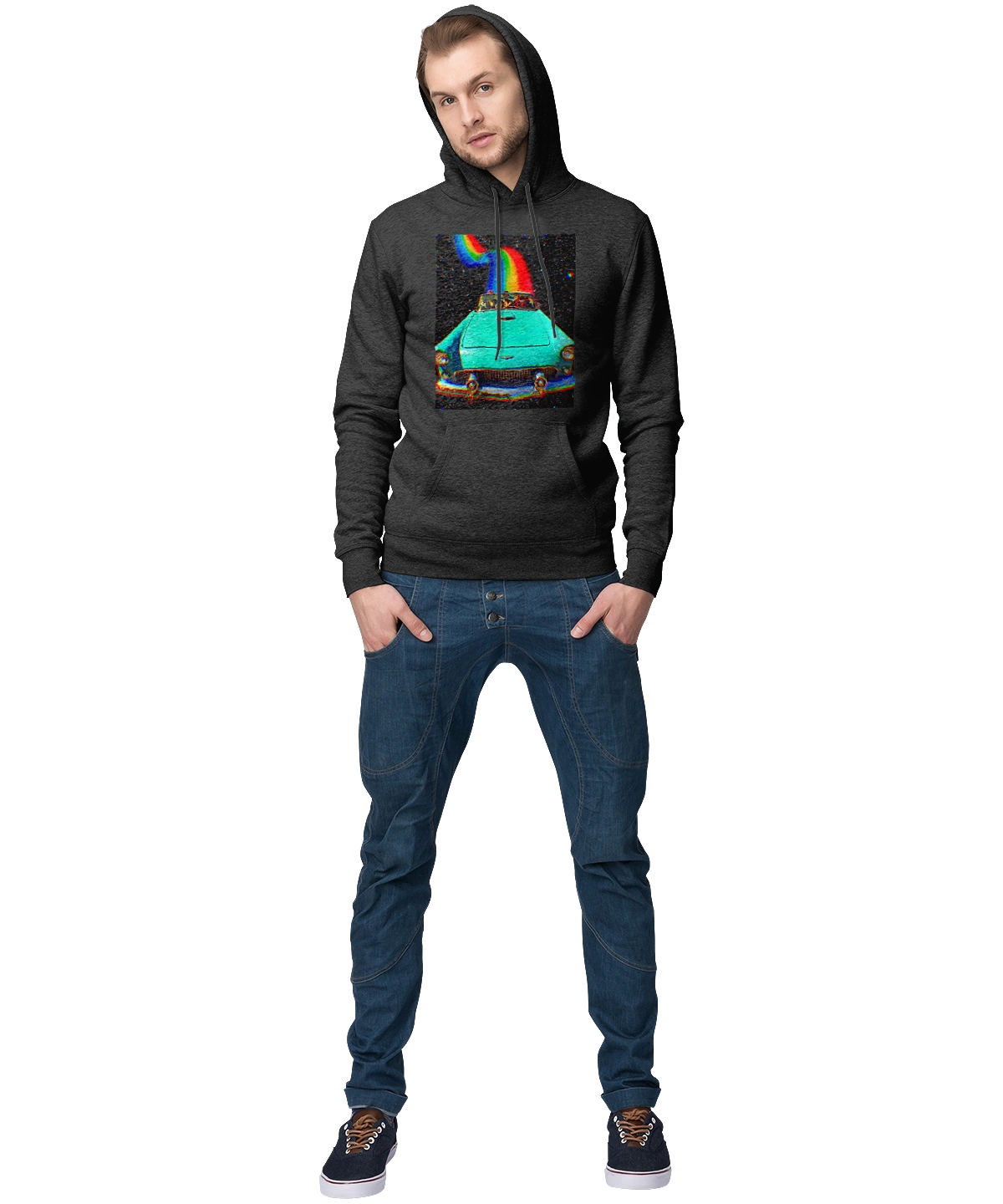 Picture, a car in space