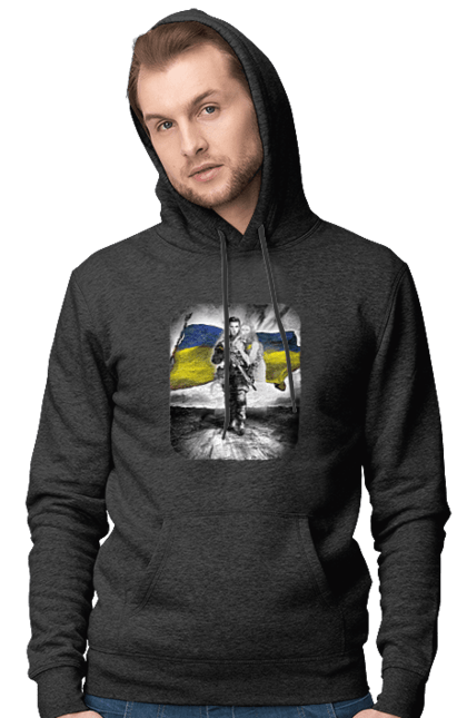 Чоловіче худі з принтом "Захисник України". Дівчина, захисник, прапор, прапор україни, символіка, сиьволіка, україна. 2070702