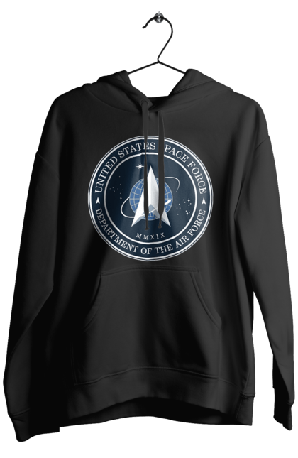 Men's hoodie with prints United States Space Force. Emblem, political, politics, space, space force, space travel, united states, ussf. 2070702