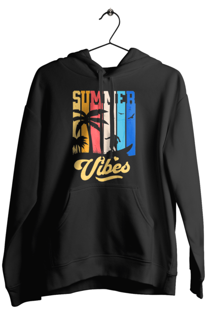 Чоловіче худі з принтом "Пляжні літні флюїди". Відпочинок, відпустка, літо, море, пляж, серфінг, тропіки. 2070702