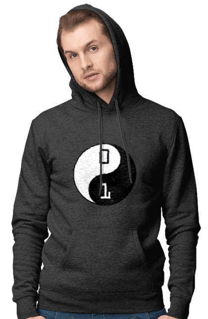 Чоловіче худі з принтом "Інь Янь". Angular, c, css, html, it, javascript, jquery, php, python, react, svelt, vue, айтишник, айті, гумор, код, кодувати, прогер, програміст, програмісти, ти ж, ти ж програміст, тиж програміст. 2070702