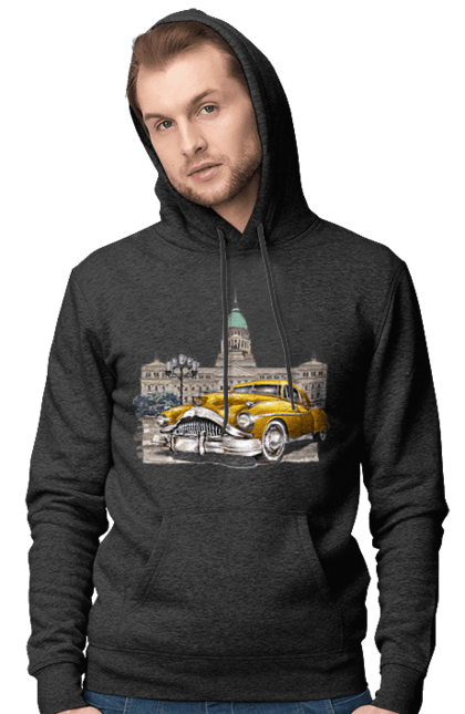 Чоловіче худі з принтом "Автомобіль та архітектура модерн". Автомобіль, архітектура, модерн. 2070702
