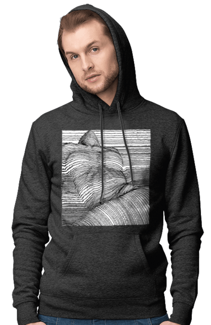 Чоловіче худі з принтом "Дівчина В Смужку". Гола, сиськи. 2070702