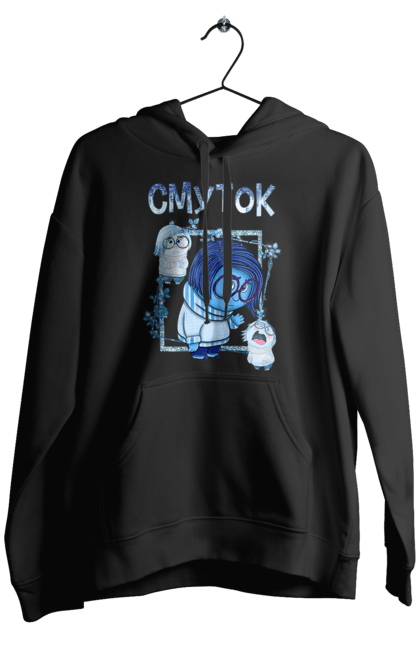 Men's hoodie with prints Inside Out Sadness. Cartoon, emotions, inside out, pixar, sadness. 2070702