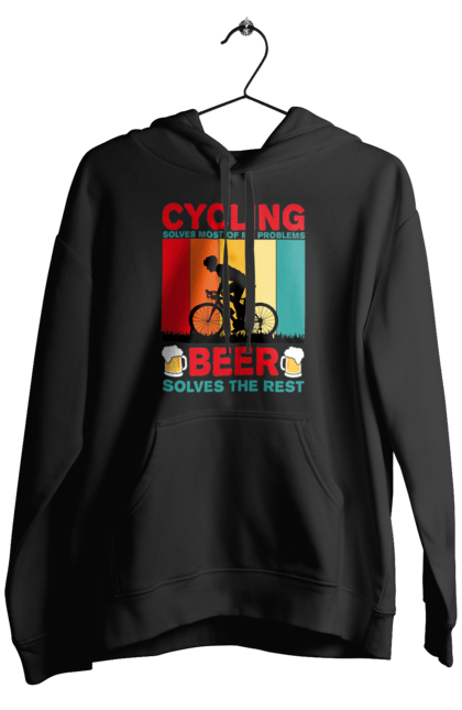 Чоловіче худі з принтом "Cycling Beer". Алкоголь, брутальні, велосипед, веселі, для спортсменів, літні, пиво, спорт, чоловічі. 2070702