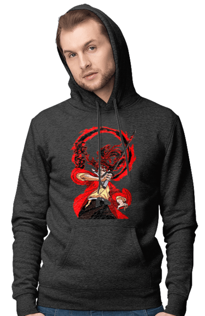 Men's hoodie with prints Demon Slayer Yoriichi Tsugikuni. Anime, demon slayer, manga, tsugikuni, yoriichi, yoriichi tsugikuni. 2070702