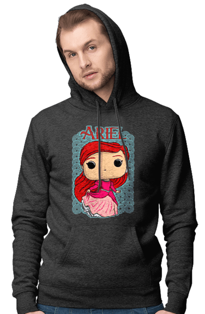 Мужское худи с принтом Ариэль. Ariel, little mermaid, ариэль, принцесса, русалочка, сказка. 2070702