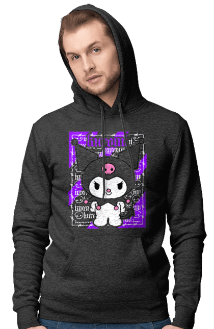 Men's hoodie with prints Hello Kitty Kuromi. Anime, character, hello kitty, kuromi, my melody, sanrio. 2070702