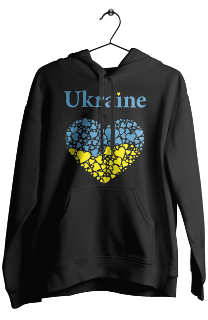 Чоловіче худі з принтом "Ukraine Heart". Прапор, серце, україна. 2070702