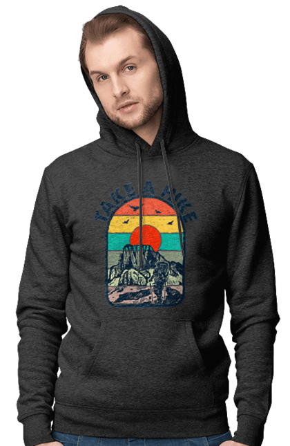 Men`s hoodie with prints Take A Walk Climber, Mountains. Climber, hike, take a walk. 2070702