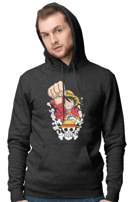 Men's hoodie with prints One Piece Luffy. Anime, luffy, manga, monkey de luffy, one piece, pirates. 2070702