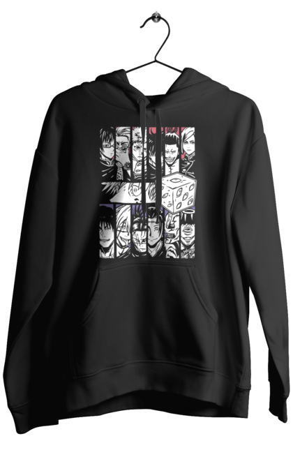 Men's hoodie with prints Jujutsu Kaisen Gojo. Anime, dark fantasy, gojo, jujutsu kaisen, magic battle, manga, mystic. 2070702