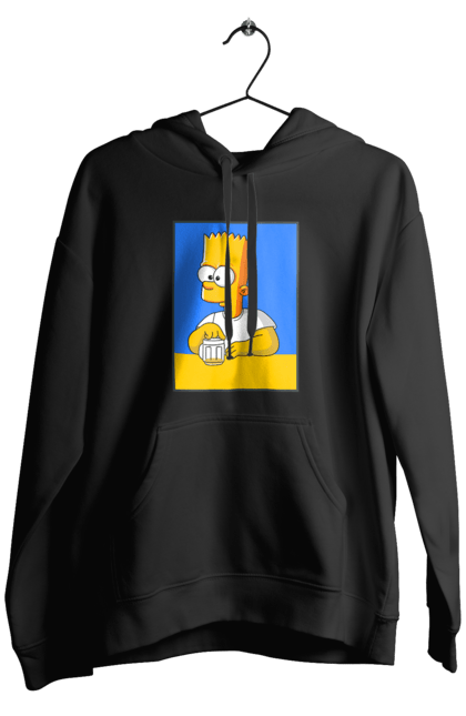 Чоловіче худі з принтом "Барт любитель пива". Барт, барт сімпсон, мультперсонажі, мультфільми, сімпсони, український прапор. 2070702