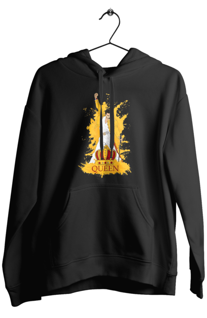 Men's hoodie with prints Freddie Mercury. Freddie mercury, lettering, music, queen, rock, rock band. 2070702