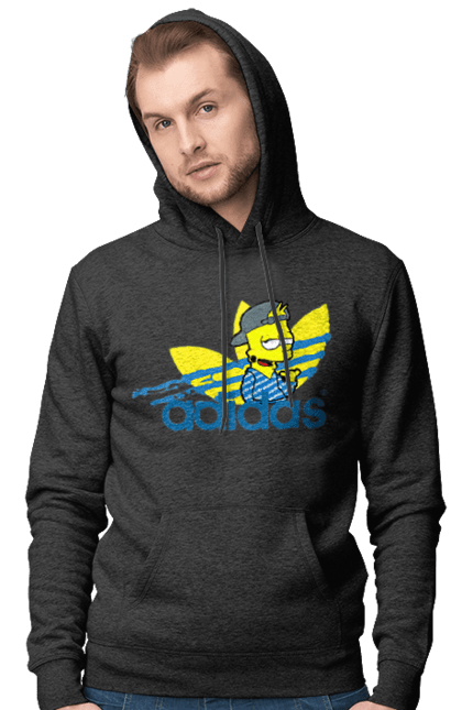 Men's hoodie with prints Adidas Bart. Adidas, bart, cartoon, simpson. 2070702