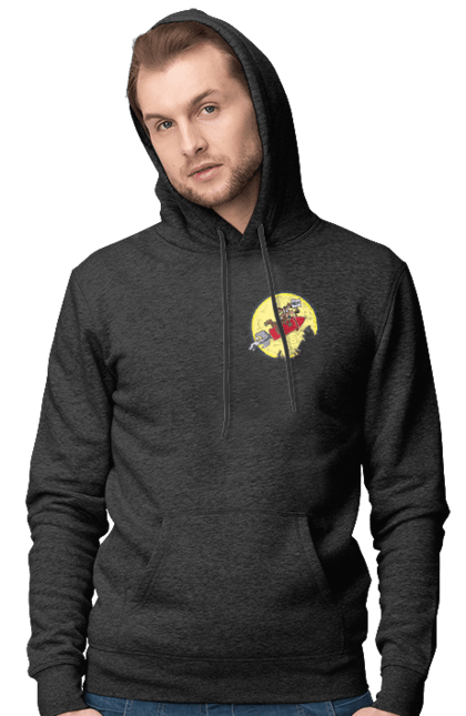 Men`s hoodie with prints Wile E. Coyote. Anti-hero, cartoon character, fast and bold, funny melodies, kayot, north american cayot, thief, villas, wiley, wili kayot. 2070702