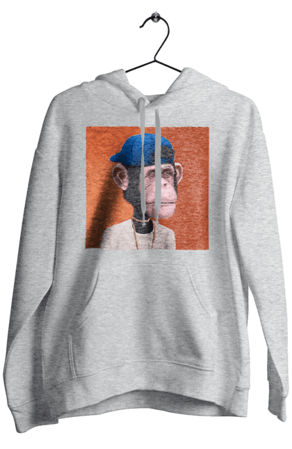 Чоловіче худі з принтом "Мавпочка 6". Nft, персонаж, принти, ручне малювання, футболки. CustomPrint.market