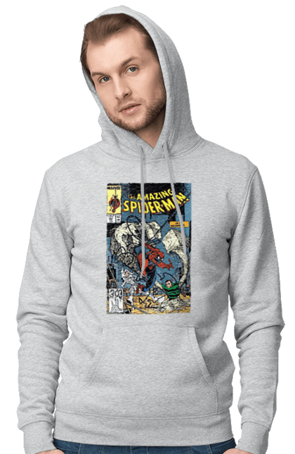 Чоловіче худі з принтом "Людина павук". Avengers, comics, film, marvel, spiderman, superhero. CustomPrint.market