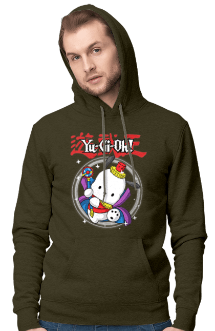 Men's hoodie with prints Yu Gi Oh! Pochacco. Brand, character, hello kitty, pochacco, yu gi oh, yugio. 2070702