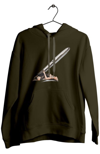 Чоловіче худі з принтом "Великий Патрон". Дівчина, куля, патрон. 2070702