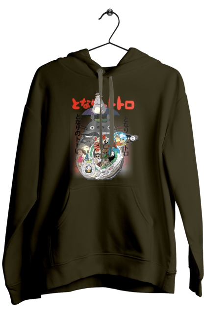 Men's hoodie with prints Totoro. Adventures, anime, comedy drama, fantasy, film, my neighbor totoro, tv series. 2070702