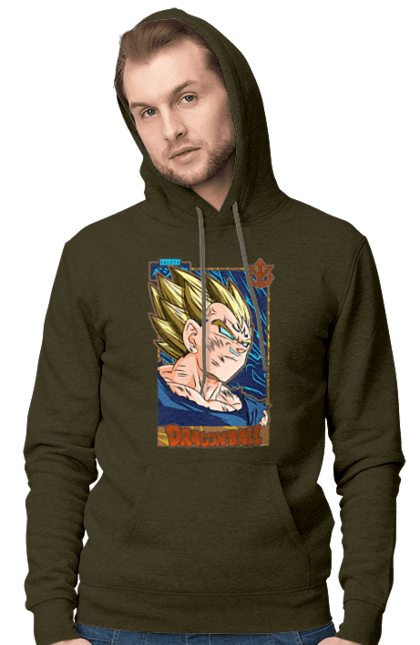 Чоловіче худі з принтом "Перли дракона Вегета". Anime, dragon ball, goku, majin vegeta, manga, vegeta, аніме, вегета, манга, перли дракона. 2070702