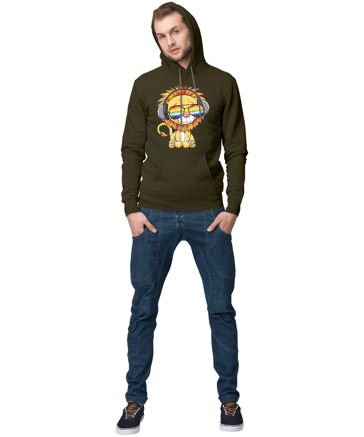 Lion In Glasses And Headphones