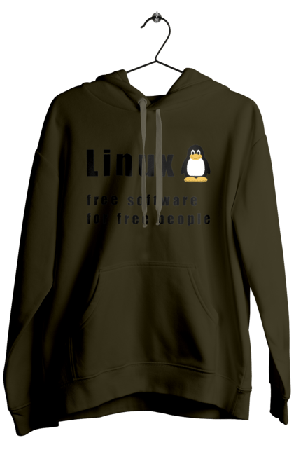 Чоловіче худі з принтом "Linux Вільний Для Вільних". Linux, адміністратор, айті, айтішник, безкоштовна, безкоштовно, вільна, доступність, незалежність, операційна система, ос, пінгвін, програміст, програмне забезпечення, свобода, сервер, сисадмін, система, системний адміністратор, софт, текст, чорний. 2070702