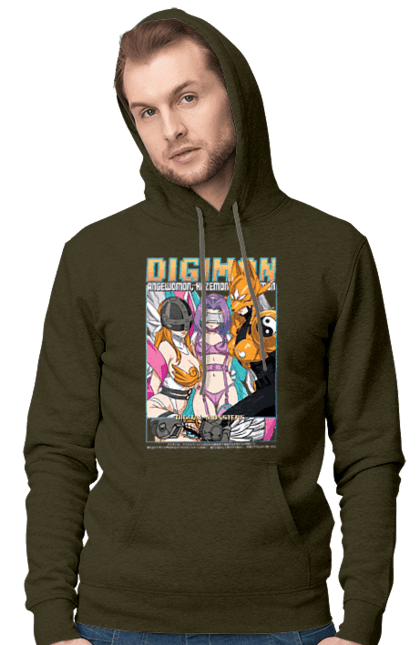 Чоловіче худі з принтом "Digimon". Bandai, digimon, digital monsters, віртуальні вихованці, медіафраншиза. 2070702