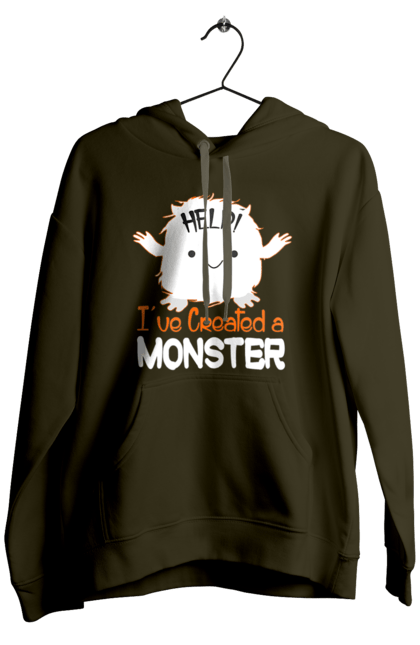 Men`s hoodie with prints Help! I've created a monster. Creation, halloween, help, holiday, monster. 2070702