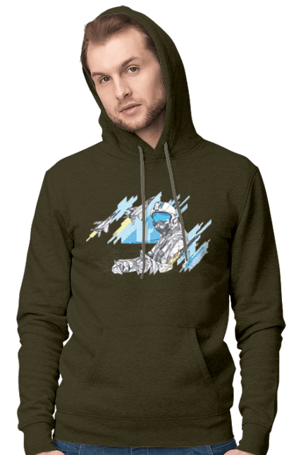 Men`s hoodie with prints Glory to the armed forces of Ukraine. Brand, defender`s day, glory ssu, gratitude, ukrposhta. 2070702