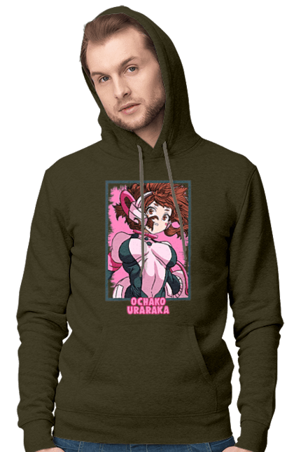 Чоловіче худі з принтом "Моя академія героїв Урарака". My hero academia, ochako, uraraka, uraraka ochako, академія юей, аніме, манга, моя геройська академія, очако урарака, урарака. 2070702