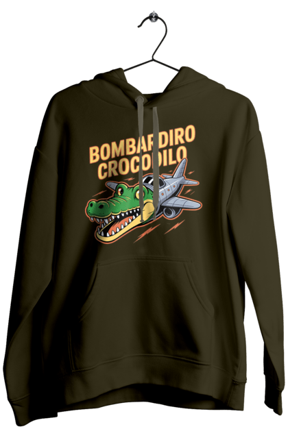 Чоловіче худі з принтом "Bombardino Crocodilo". Bombardino, bombardino crocodilo, crocodilo, бомбардиро крокодило, бомбардіно крокоділо, крокодил, крокодил літак, крокодил мем, мем бомбардине крокодило, меми. 2070702