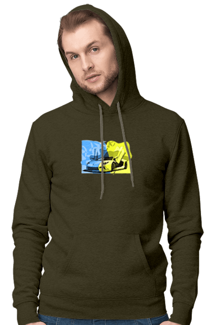 Чоловіче худі з принтом "Український ламборгіні". Жовто блакитний, ламборгіні, машина, прапор, спорткар, україна. 2070702