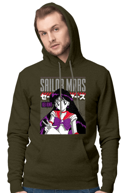 Чоловіче худі з принтом "Сейлор Мун Марс". Rei hino, sailor moon, аніме, драма, махо седьо, рей хіно, сейлор марс, сейлор мун, серіал. 2070702