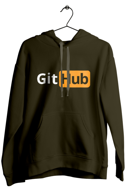 Men`s hoodie with prints Git Hub. Code, developer, git hub, it specialist, java, javascript, php, porn hub, programmer, python. 2070702