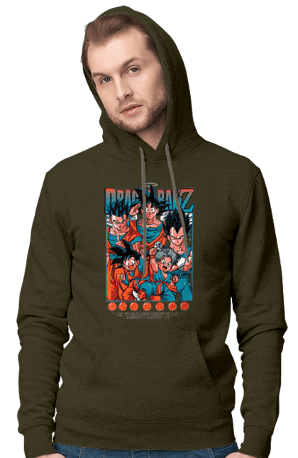 Чоловіче худі з принтом "Перли дракона". Anime, dragon ball, goku, manga, vegeta, аніме, вегета, гоку, манга, перли дракона. 2070702