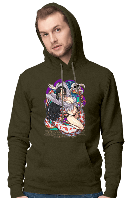 Men's hoodie with prints One Piece Boa Hancock. Anime, boa hancock, manga, one piece, pirate empress, straw hat pirates. 2070702