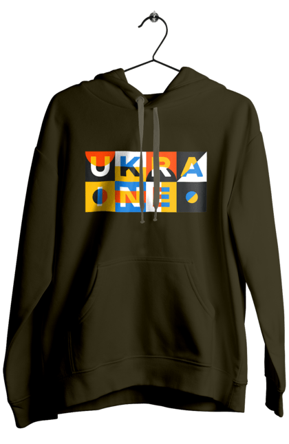 Чоловіче худі з принтом "Україна". Напис україна, символ україни, текст україна, україна. 2070702