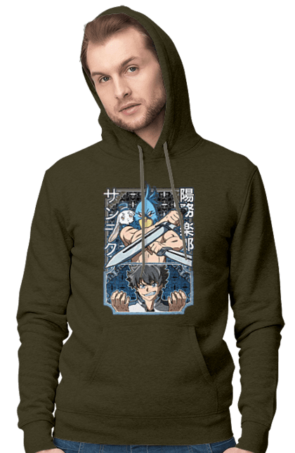 Men's hoodie with prints Shangri La Frontier. Anime, emul, manga, rabbit, shangri la frontier, shangri-la frontier, shonen. 2070702