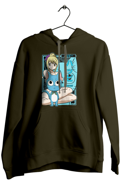 Чоловіче худі з принтом "Хвіст Феї Люсі Хартфілія". Fairy tail, happy, lucy heartfilia, аніме, люсі, люсі хартфілія, манга, хвіст феї, хеппі. 2070702