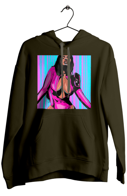 Чоловіче худі з принтом "Дівчина З Глибоким Декольте". Гола, дівчина, сиськи. 2070702