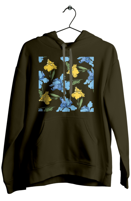 Чоловіче худі з принтом "Квіти Іриси". 8 березня, andreyanush, весна, весняний подарунок, день матері, день народження, літній подарунок, літо, подарунок дружині, подарунок коханій, подарунок мамі. 2070702